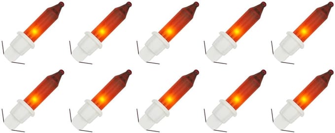 OE Lightning Reserve Kerstlampjes - 10 stuks - Witte Insteek Fitting - 2.5V/0.425W - Rood Licht