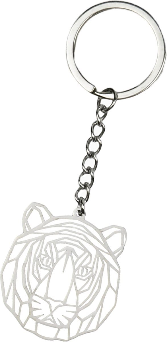 Metalen Sleutelhanger Geometrisch Patroon Sleutelhanger Dier - Tijger