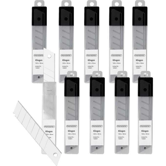 Reserve mesjes set van 10 voor tapijtmes 18mm 100 stuks