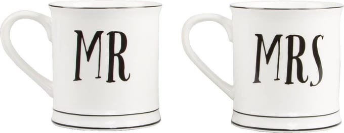 KOFFIE MOK MR EN MRS SET | WIT/ZWART | MONOCHROME | SASS & BELLE
