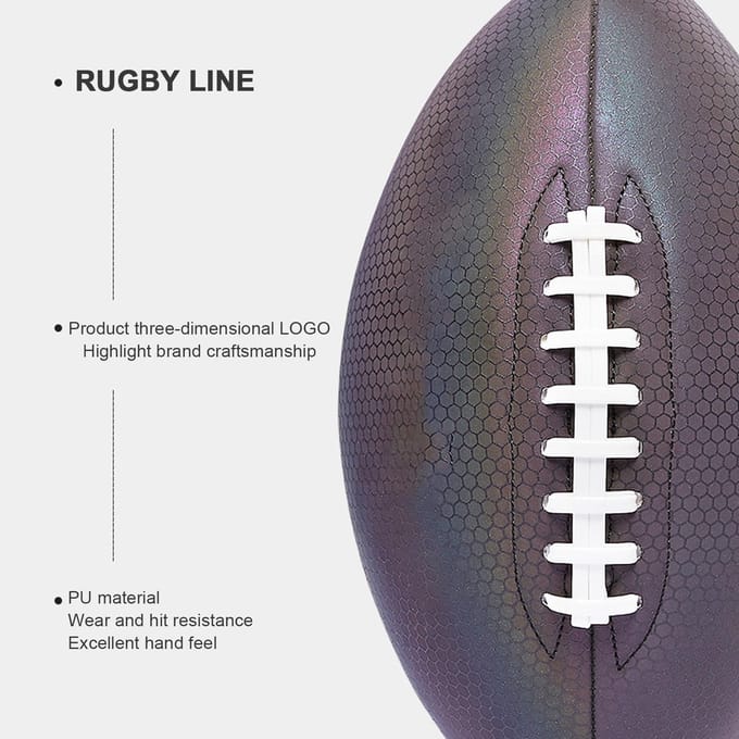 Lichtgevende Fluorescerende Reflecterende Voetbal Pu Amerikaanse Standaard Spel Trainingsbal