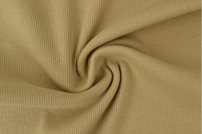 10 meter rib boordstof - Donker beige - 60cm breed