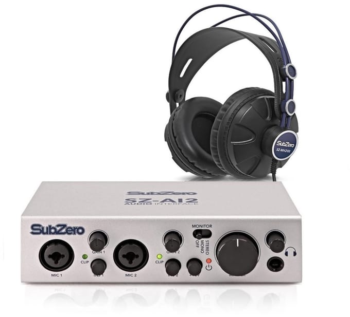 SubZero AI2 Audio-Interface en Hoofdtelefoon Pakket