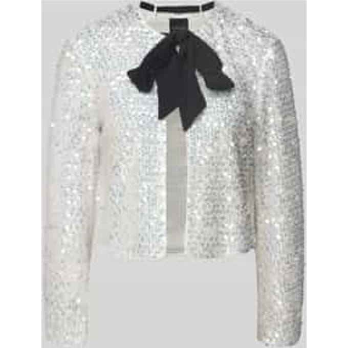 Regular fit blazer met pailletten en strik