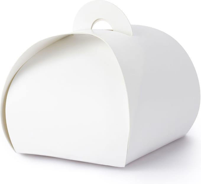 PartyDeco cadeaudoosje Bonbon Wit - Bruiloft bedankje - 10x - wit - 6 x 6 cm