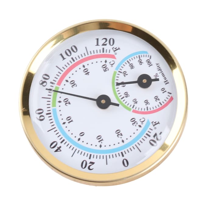 Mini wijzertype thermometer hygrometer binnentemperatuur vochtigheidsmeter meter white