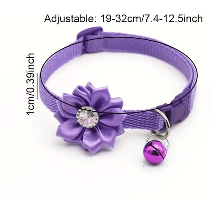 1pcs Collier Réglable à Fleurs pour Chiens Petits, Moyens et Grands et Chats - Accessoire pour Animaux de Compagnie Élégant et Confortable 1pc violet