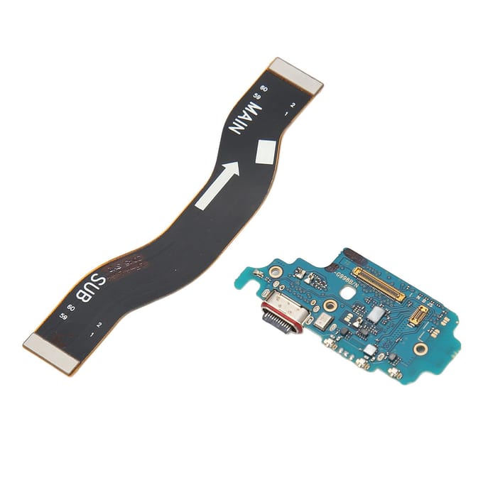 Remplacement du port de charge pour Galaxy S21 Ultra 5G G998B Version UE PCB Connecteur Dock USB C Nappe Flex Pièce de rechange avec black