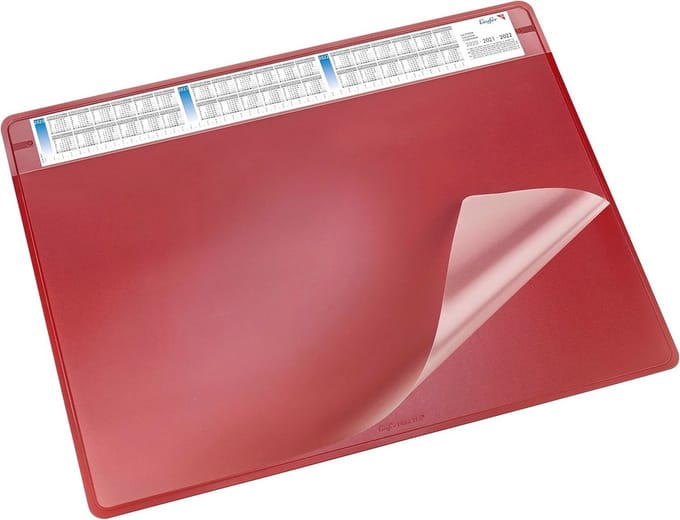 Zachte bureauonderlegger met kalender en antislip, 50 x 65 cm, zwart