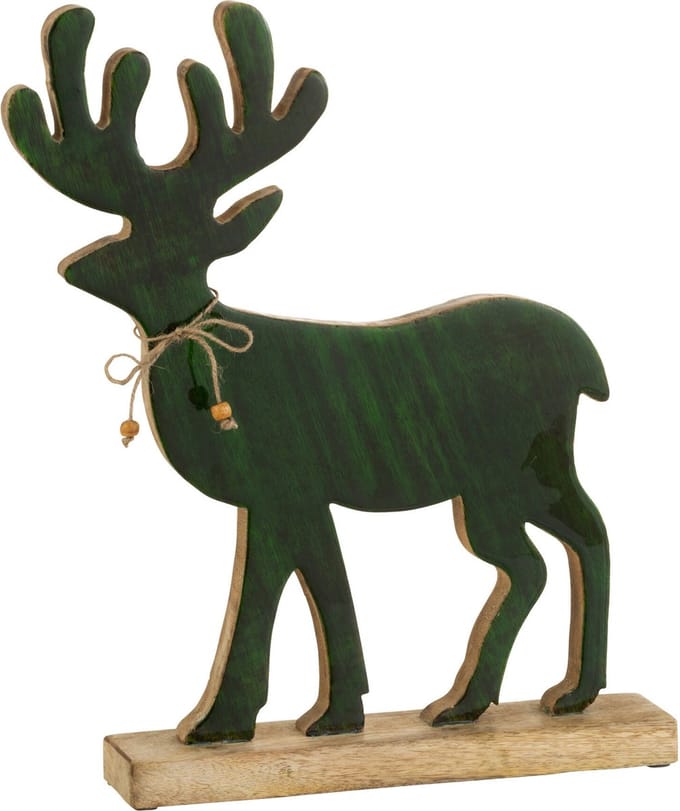 J-Line figuur Rendier - hout - groen - large