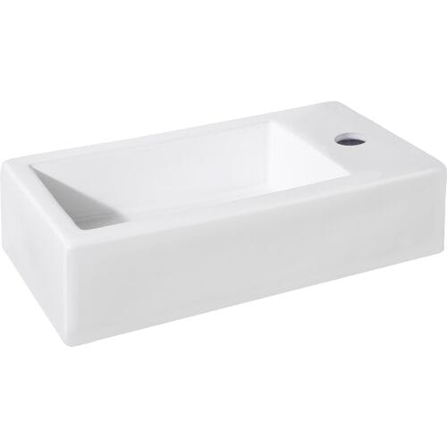 Differnz Ravo Fontein - 38.5x18.5x9.5cm - 1 kraangat rechts - keramiek wit
