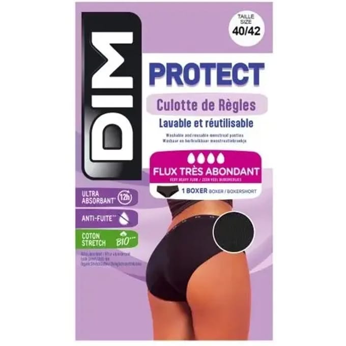 Boxer menstruatieonderbroek voor vrouwen met een zeer zware flow DIM Protect