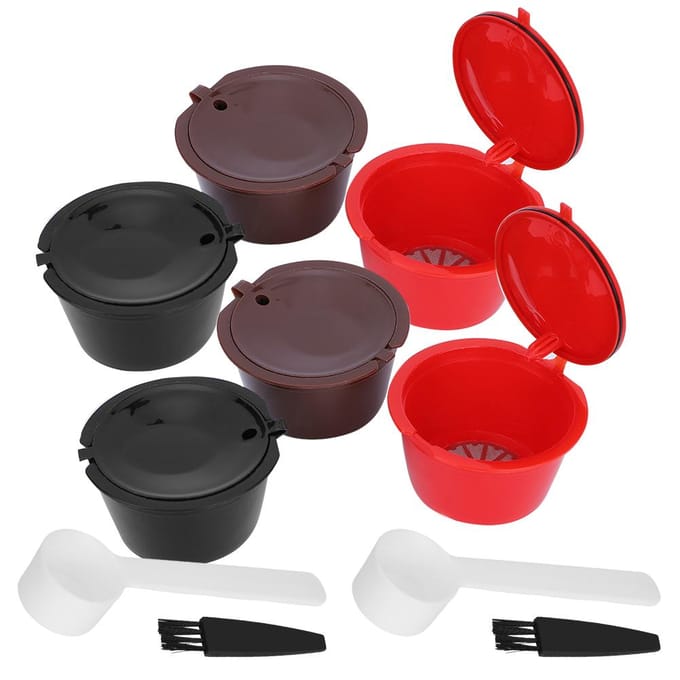 Herbruikbare Navulbare Koffiecapsule Filterbeker met Lepel Borstel Set Café Gereedschap voor Dolce Gusto red