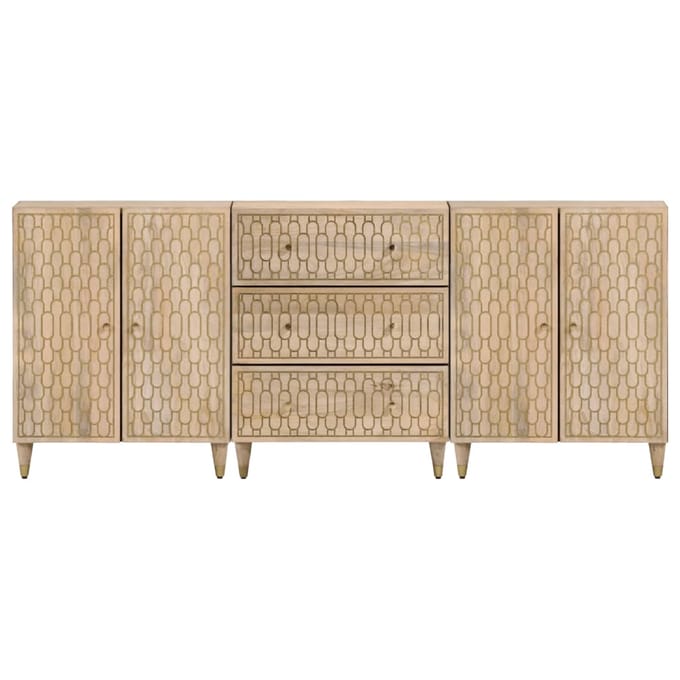 vidaXL - Bijzetkasten - 3 - st - 60x33x75 - cm - massief - mangohout