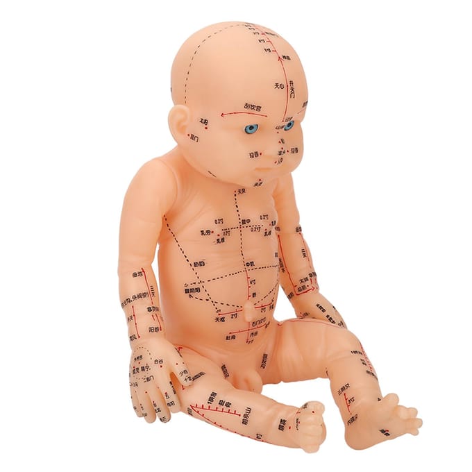 Modèle d'acupuncture Modèle de massage pour enfants Poupée d'entraînement pédiatrique Modèle d'acupuncture pour enfants beige
