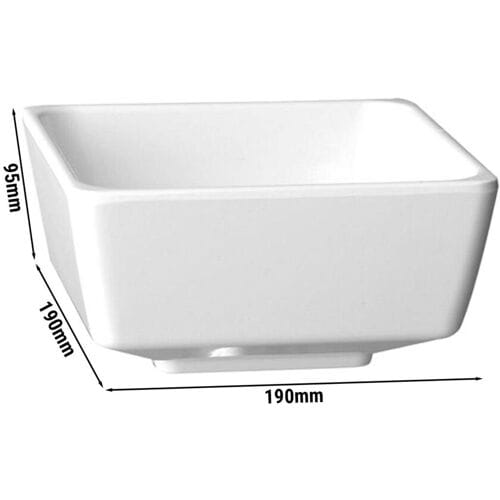 GGM Gastro (6 Stück) Schale - FLOAT - Melamin - 1,9 Liter - eckig - Weiß