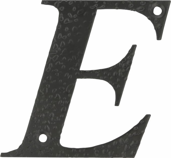AMIG Huisnummer/letter E - massief gesmeed staal - 10cm - incl. bijpassende schroeven - zwart