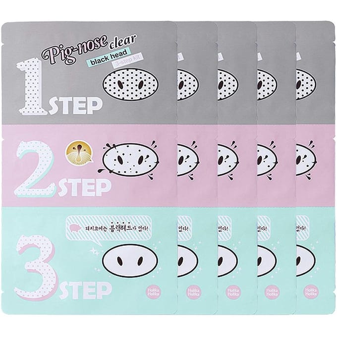 HOLIKA HOLIKA Varkensneus Heldere zwarte kop 3-stappenset (5-pack) gray