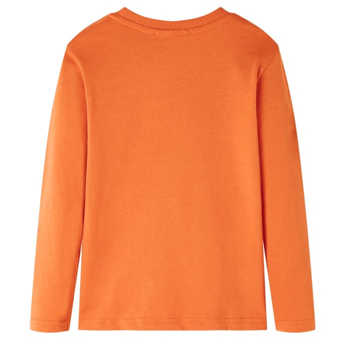 vidaXL - Kindershirt - met - lange - mouwen - 92 - donkeroranje