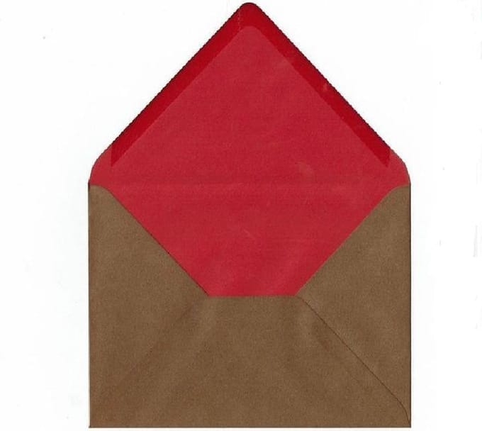 Luxe Enveloppen - Bruin / rood - 50 stuks - C6 - 90grms