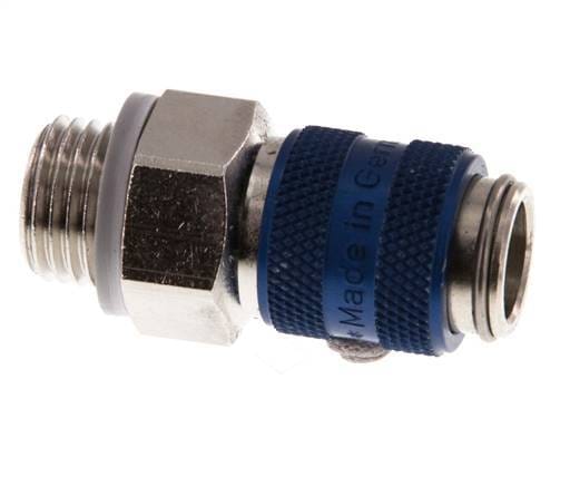 Vernikkeld Messing DN 5 Blauw Luchtkoppeling Snelkoppeling G 1/4 inch Buitendraad - CLS5-M-BN-BLU-014