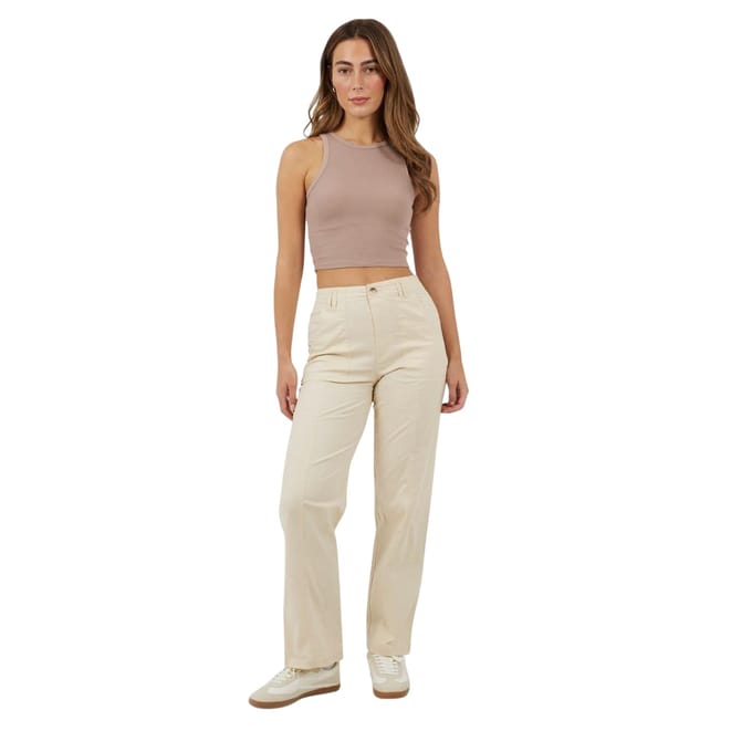 Brave Soul Dames/Dames High Rise Combat Broek (Crème)