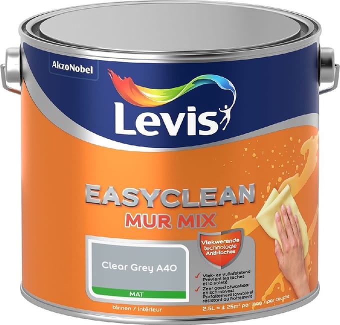 Levis - Easyclean Mur Mat Mix - Clear Grey A40 - Mengverf - 2,5 L