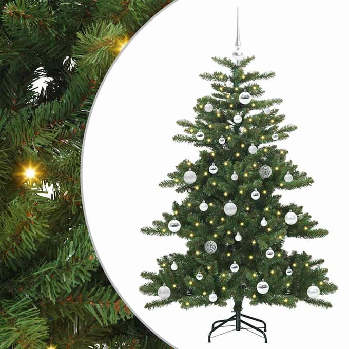vidaXL - Kunstmatige - Hinged - Kerstboom - Groen - 150 - cm - PVC - en - Staal