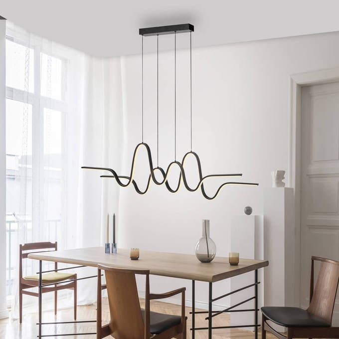 Paul Neuhaus Altitude LED hanglamp, zwart, lengte 125 cm