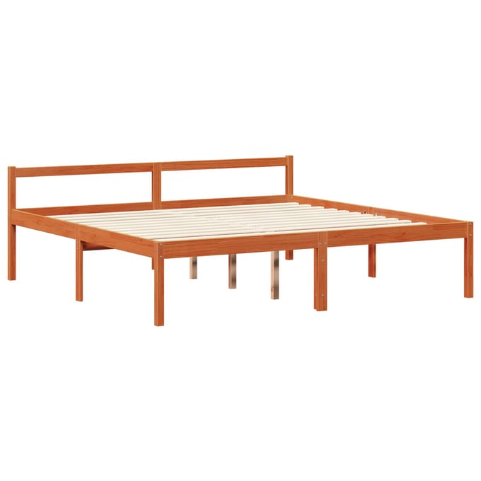 vidaXL - Bedframe - met - plank - met - opslag - 2 - st - Wasbruin - Massief - vurenhout