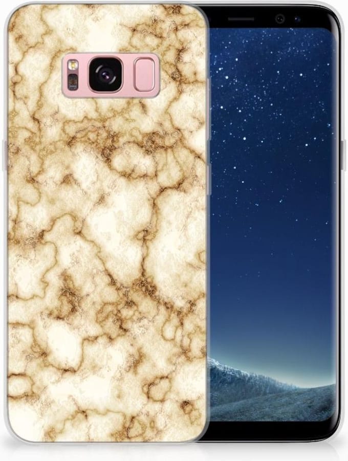 Samsung Galaxy S8 TPU Siliconen Hoesje Marmer Goud
