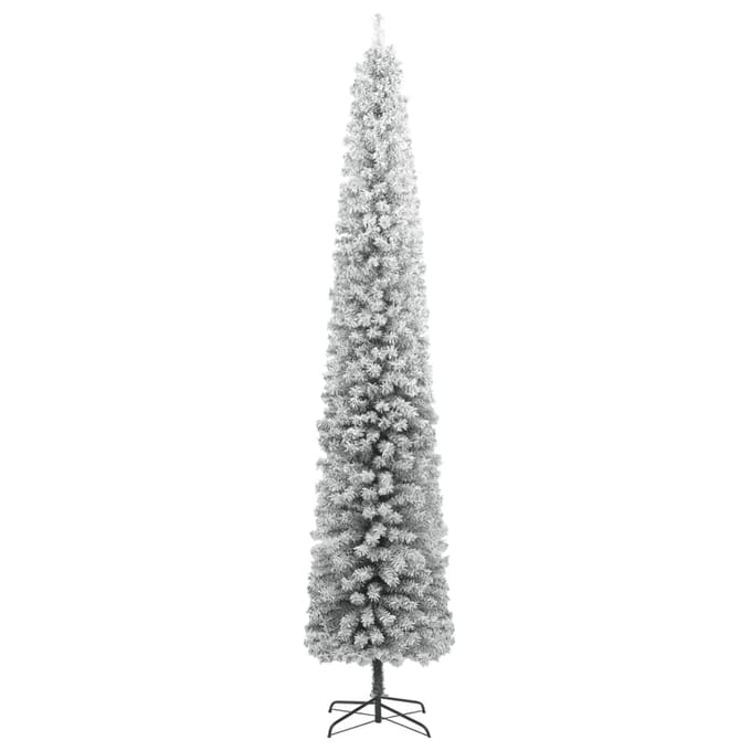 vidaXL - Kunstkerstboom - smal - met - standaard - en - sneeuw - 300 - cm - PVC