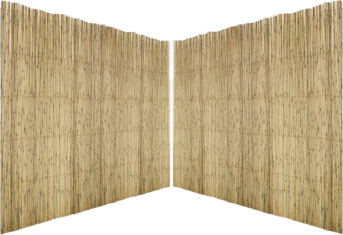 Sunnydays Rietscherm /Rietmat - 2x - L500 x H100 cm - tuinscherm / schutting