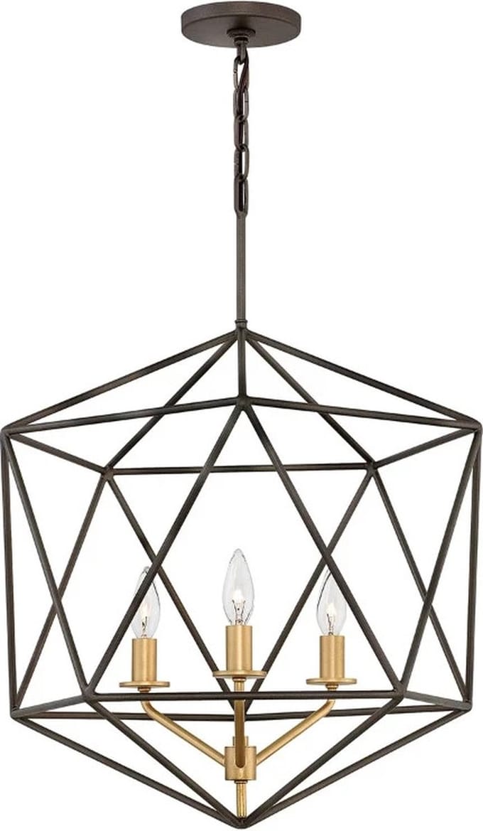 Hinkley LED Kroonluchter | 3X E14 Max 60W | Dimbaar | Matte Bronze and Deluxe Gold