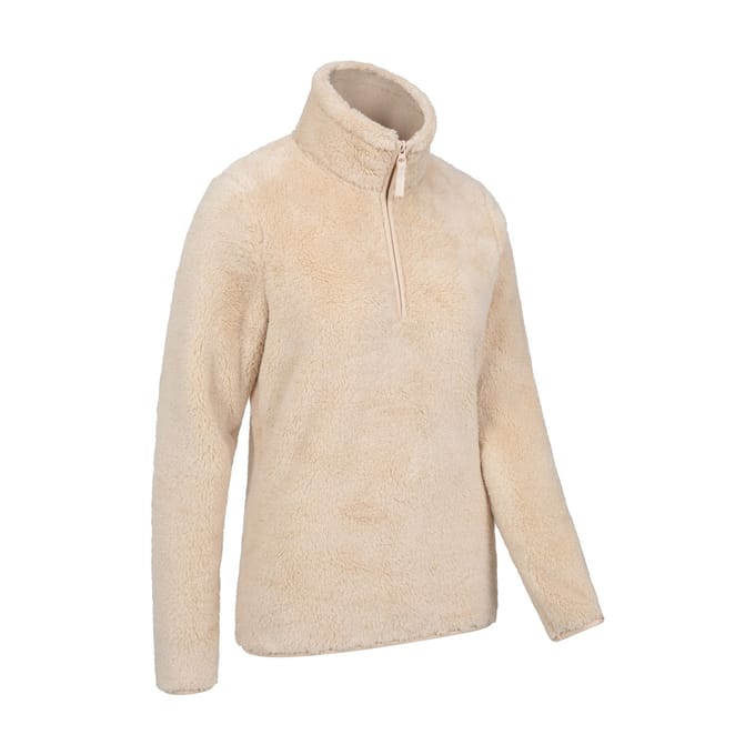 Mountain Warehouse Dames/Dames Teddy Fleece Quarter Zip Fleece Top (Beige)