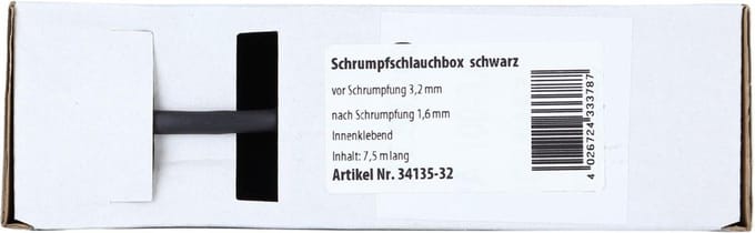 Krimpkous Zwart Ø 3.2 mm / Lengte 7.5 meter