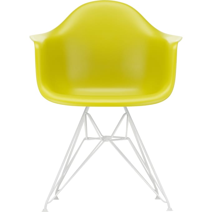 Vitra DAR Eames Plastic Armchair - mosterd RE - wit