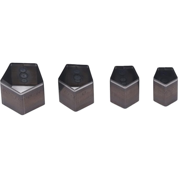 4 Pièces Matrices de Découpe Pentagon en Acier Alliage Moule de Découpe Cuir pour Artisanat Cuir DIY black