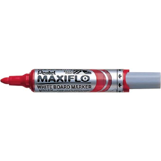 Whiteboardmarker Pentel MWL5M Maxiflo rond 3mm rood