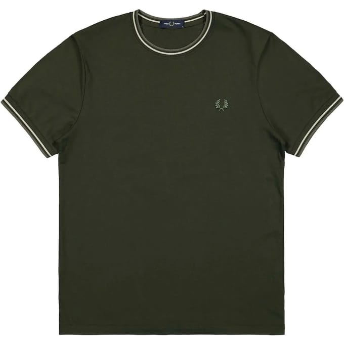 T-shirt met dubbele rand Fred Perry