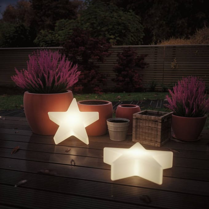 Plug & Shine LED-lichtobject Star IP67 3000K 2,6W Wit