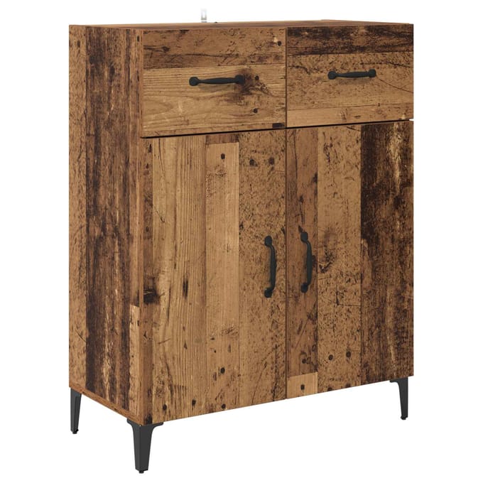 vidaXL - Dressoir - Oudhout - 69,5 - x - 34 - x - 90 - cm - Bewerkt - hout