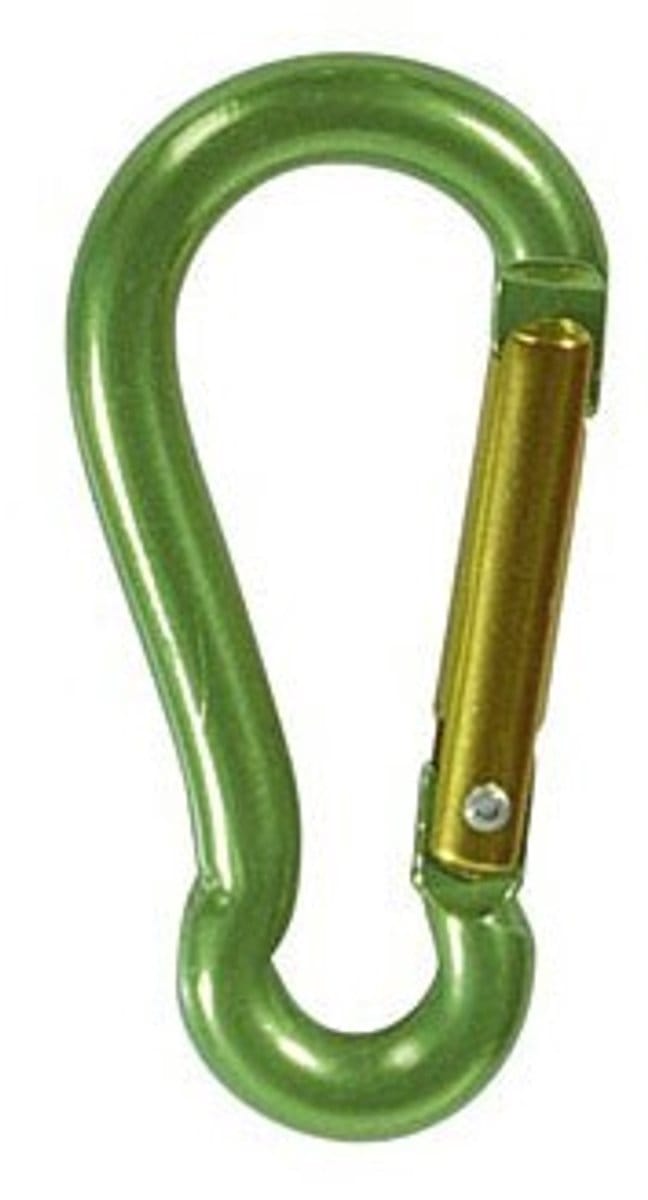 Karabijnhaak Brandweerman 6mm aluminium groen