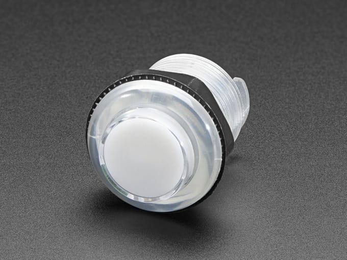 Arcade Button with LED - 30mm Translucent Clear Adafruit 3491