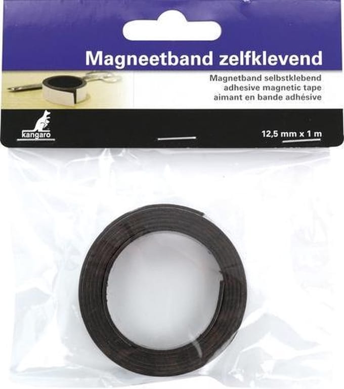 Kangaro magneetband - zelfklevend - 12,5mm x 1 meter