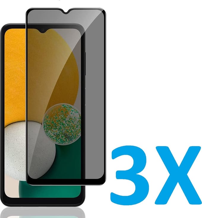 Screenprotector Glas - Privacy Tempered Glass Screen Protector Anti-Spy Geschikt voor: Samsung Galaxy A13 4G - 3x