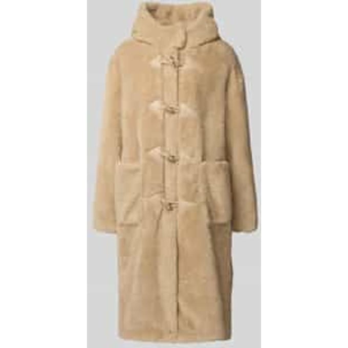 Teddyjas met capuchon en knoopsluiting