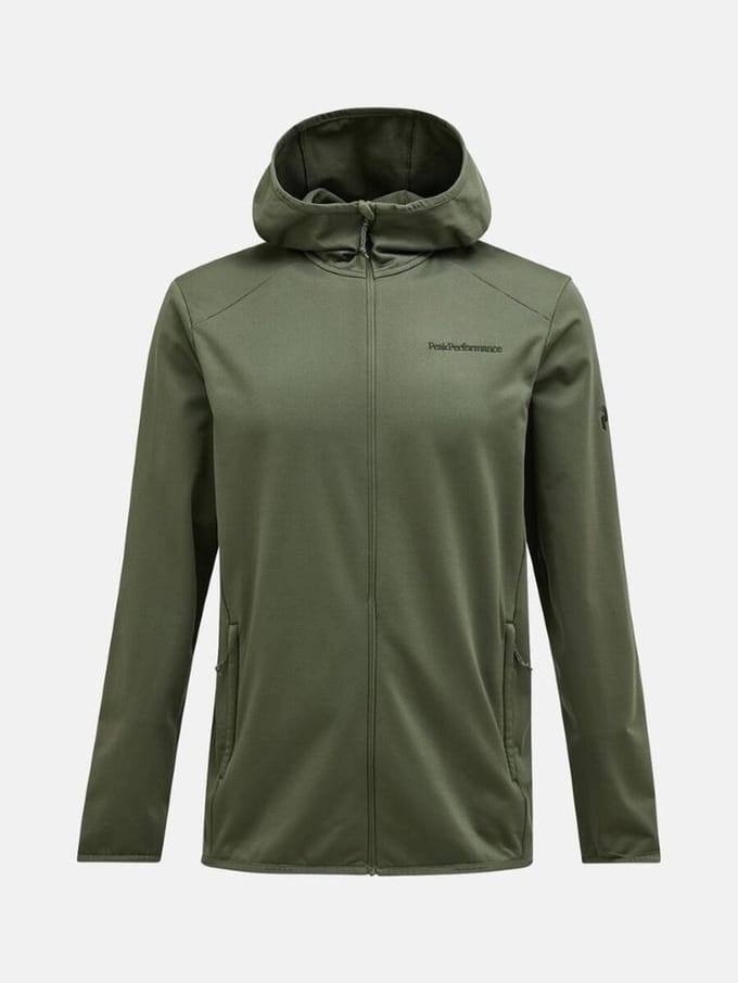 Light Zip Hood Fleece Heren Pine Needle M