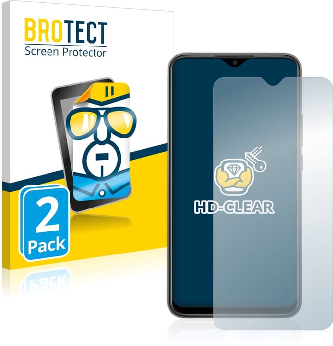 BROTECT - Screenprotector voor Xiaomi Redmi 9 - Folie Beschermfolie transparant 2 Stuks