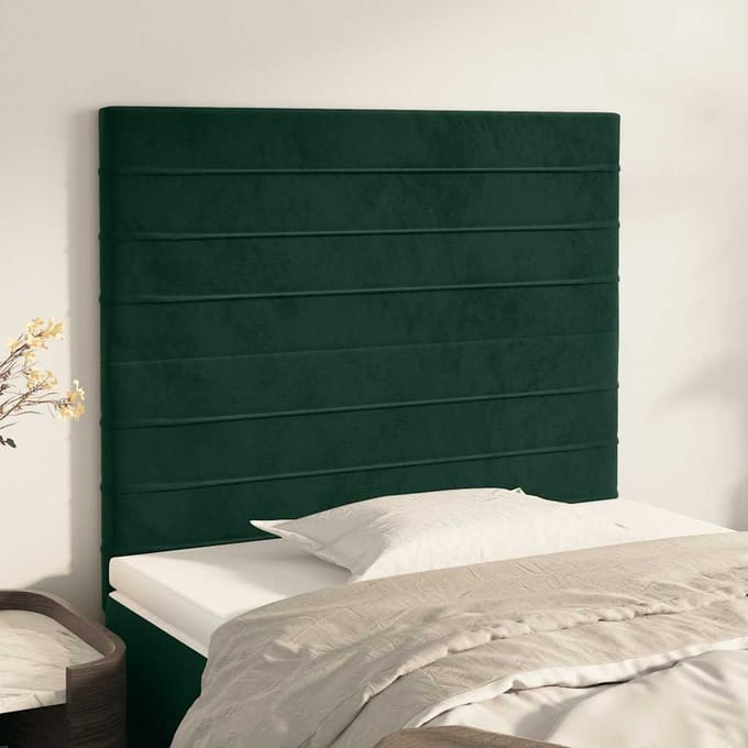 vidaXL - Hoofdbord - donkergroen - 80x5x118/128 - cm - fluweel